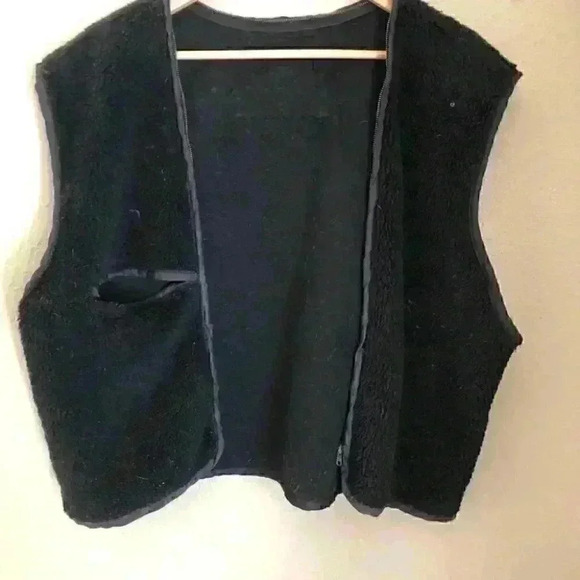 Leoni Black Leather Bomber Biker Jacket with Sherpa Lining Labeled Men's M - Picture 9 of 13